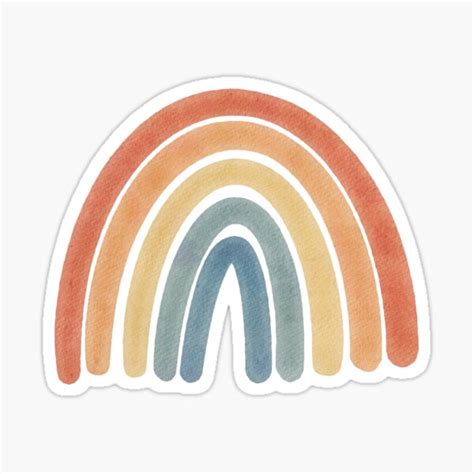 "Neutral Aesthetic Boho Rainbow" Sticker for Sale by HauteCozy | Redbubble