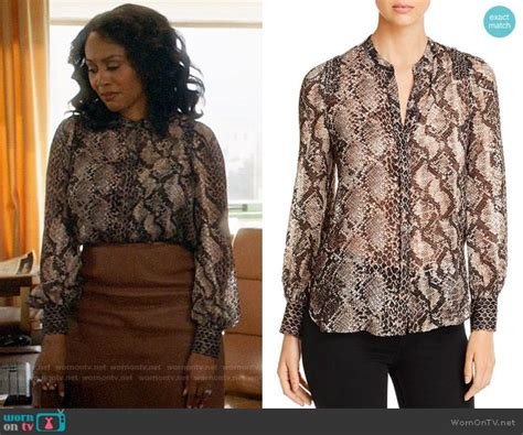 Lola’s snake print blouse on All Rise