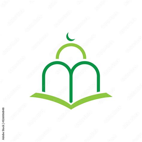 Mosque with Quran and crescent Islamic schoolar logo design vector Stock Vector | Adobe Stock