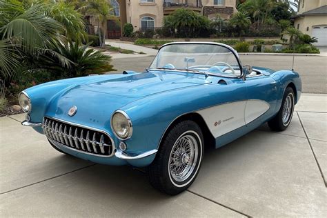 1956 Chevy Corvette Shows a 385-HP Nassau Blue Case of Best of Both ...