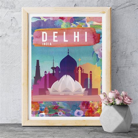 Delhi Delhi Travel Poster Delhi Wall Art Delhi City Poster - Etsy