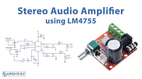 Stereo Audio Power Amplifier Circuit using LM4755