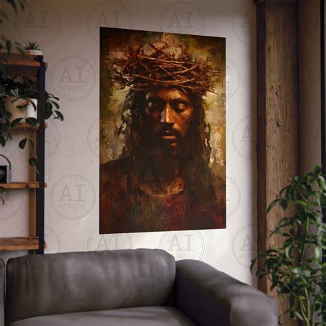 African American Jesus Painting POSTER AI Art Print, Unframed Matte ...