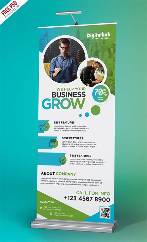 Business Promotion Roll-up Banner Template PSD | PSDFreebies.com | Banner design inspiration ...