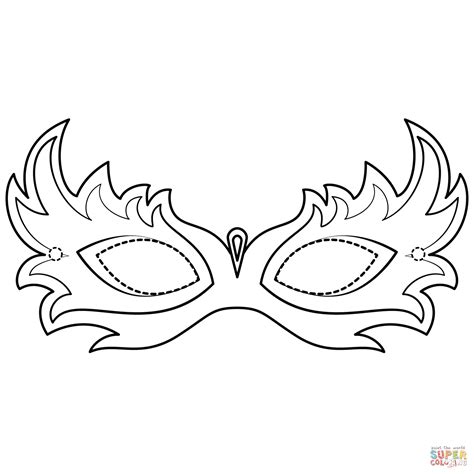 Masquerade Mask Coloring Page Free Printable Coloring - vrogue.co