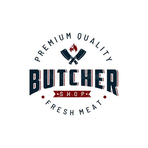 Butcher Shop Logo Design Template. Knife and Meat Vector Design Stock Vector - Illustration of ...