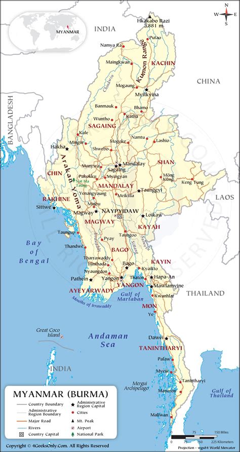 Myanmar Map, Burma Map