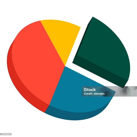 Pie Chart With Four Sections Isolated Stock Illustration - Download ...