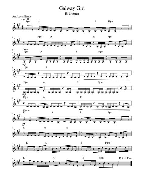 Galway Girl EdSheeran Arr.LucasBastos Sheet music for Violin (Solo ...