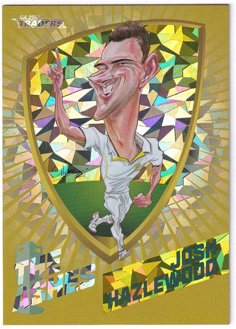 2021/22 CRICKET TRADERS 'ASHES CARICATURES - GOLD' CGO3/9 JOSH HAZLEWOOD - AUSTRALIA - Cards of ...