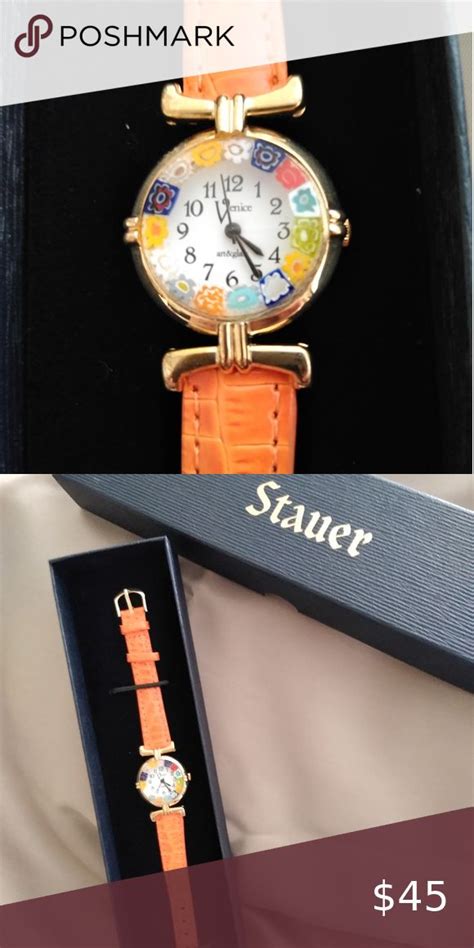 Stauer women's watch This is the Venezia burnished orange Murana watch ...