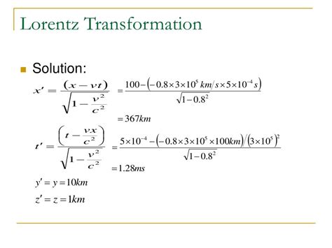 PPT - Lorentz Transformation PowerPoint Presentation, free download - ID:3029168