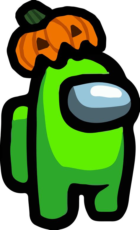 Among Us - Lime Pumpkin Hat PNG 01 - Imagens PNG