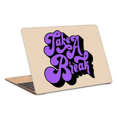 Take A Break Laptop Skin, Custom Laptop Skin, Laptop Skin Sticker, Full ...