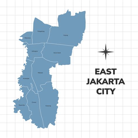 East Jakarta city map illustration. Map of cities in Indonesia 36272044 ...