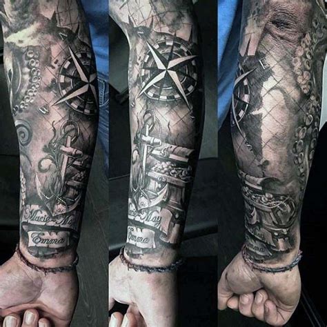 Top 37 Sailor Sleeve Tattoo Ideas [2021 Inspiration Guide] | Nautical tattoo sleeve, Nautical ...