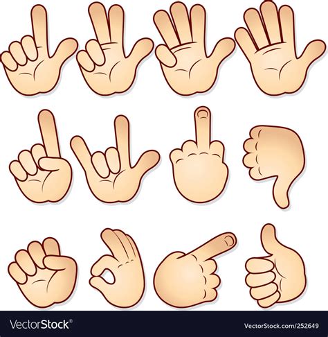 Hand signals Royalty Free Vector Image - VectorStock