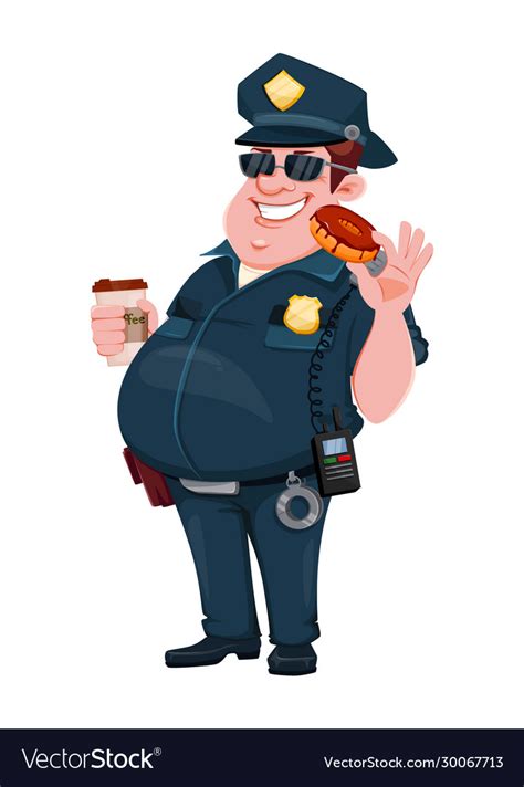 Police Officer Funny Cartoon Character Royalty Free Vector | vlr.eng.br