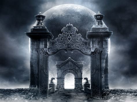 Gothic architecture art | dark horror fantasy art gothic architecture buildings gate wallpaper ...