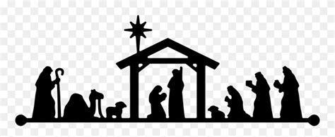 Download hd Nativity Svg Cut File - Clipart Nativity Scene Silhouette ...