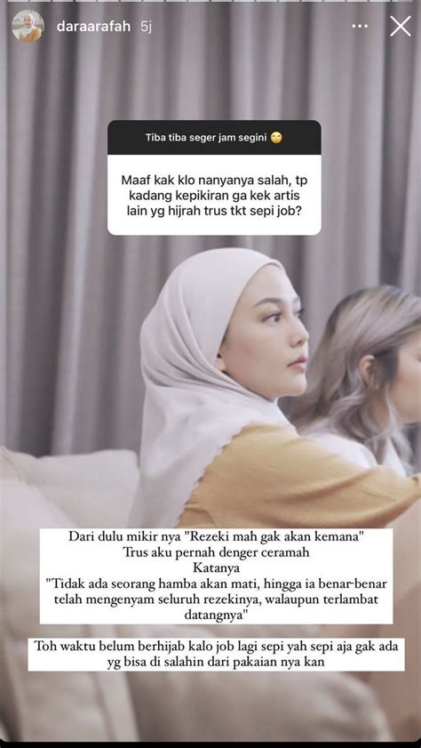 Memutuskan Pakai Hijab, Dara Arafah Enggak Pernah Takut Sepi Job ...