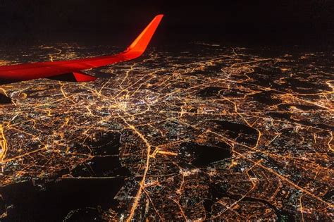 Premium Photo | Aerial view of moscow at night