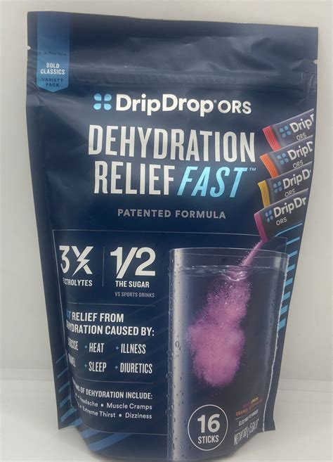 DripDrop ORS 4 Flavor Electrolyte Powder - 16 Pieces. All new sealed bags Shipped USPS Diuretic ...