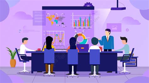 Business Office Meeting Training, Data, Convenient, Effectiveness Illustration Background And ...