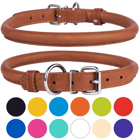 CollarDirect Rolled Leather Dog Collar for Medium Dogs, Brown - Walmart.com