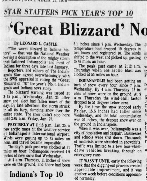 blizzard of 78 indiana top news story - Newspapers.com™