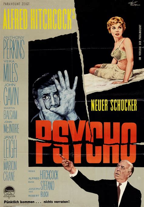 Psycho (1960), German A1 (1) Poster, 1960 | Movie posters, Hitchcock ...