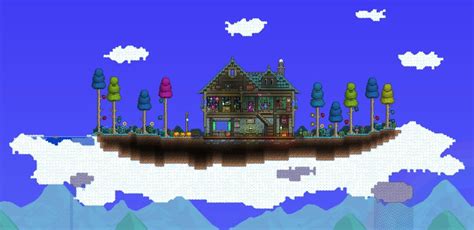 A little Hallow house in the clouds : Terraria