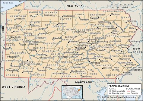 8 Free Printable Map of Pennsylvania Cities [PA] With Road Map | World ...