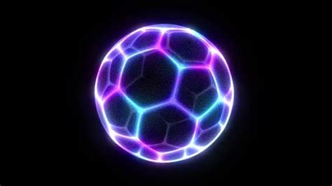 Futuristic Soccer Ball Neon Glow Looped Animation Football Network ...