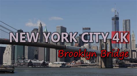 Ultra HD 4K New York City Brooklyn Bridge Video Stock Footage Travel Tourism Sightseeing Tourist ...