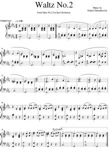 Shostakovich Waltz 2 Sheet Music Piano Pdf - ♪ SHEETMUSIC-FREE.COM