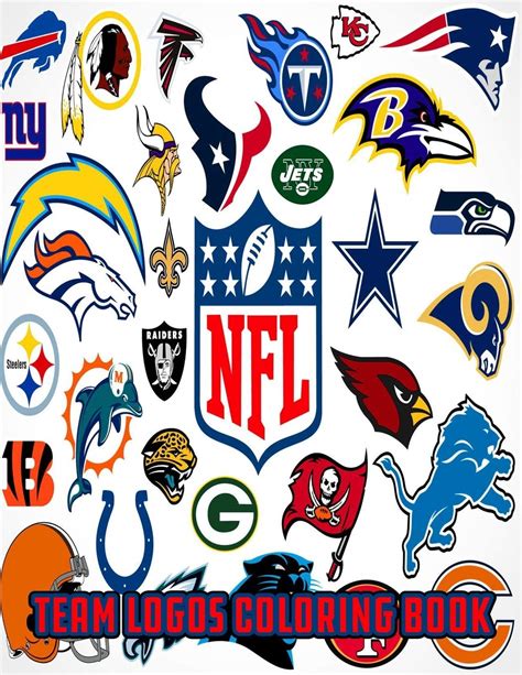 NFL Team Logos Coloring Book: NFL Clubs logos coloring book for kids ...