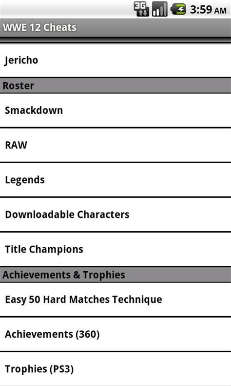 WWE '12 Cheats & Guide - Android Informer. Guide, Cheats, Unlockables (Wrestlers, Arenas ...