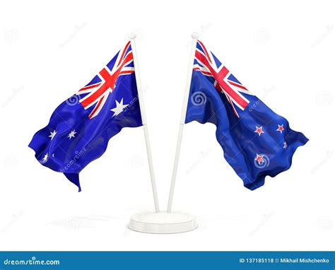 Australia Flag And New Zealand Flag