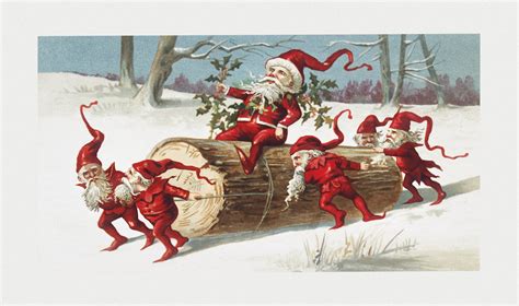 Vintage Santa elves Christmas illustration | Santa elves sli… | Flickr