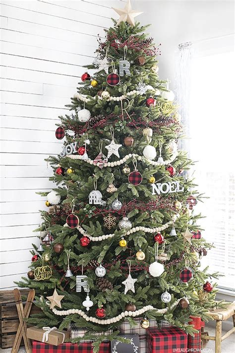 Rustic Christmas Tree with splashes of Glam and Plaid