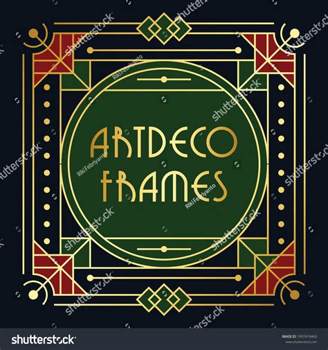 Gold Art Deco Border Frame Vector Stock Vector (Royalty Free) 1997419463 | Shutterstock