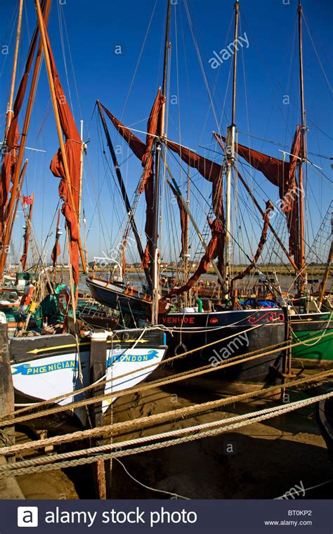 Thames sailing barges, Hythe quay, Maldon, Essex, England Stock Photo ...