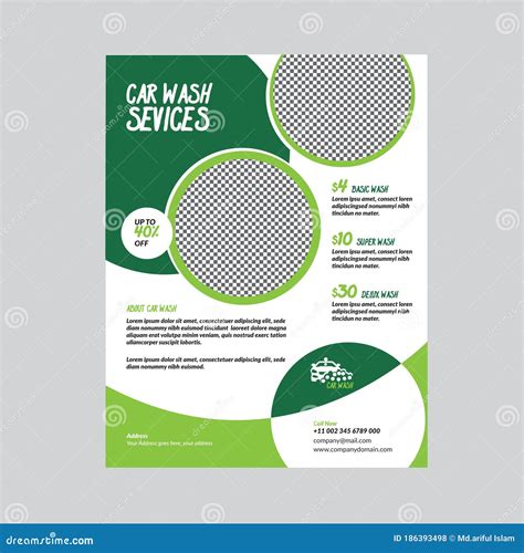 Car Wash Flyer Design Template Modern and Unique Design Stock Vector ...