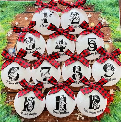 12 Days of Christmas Ornaments - Etsy