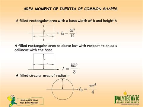 PPT - Moment of Inertia Area Moment of Inertia MET 2214 PowerPoint ...