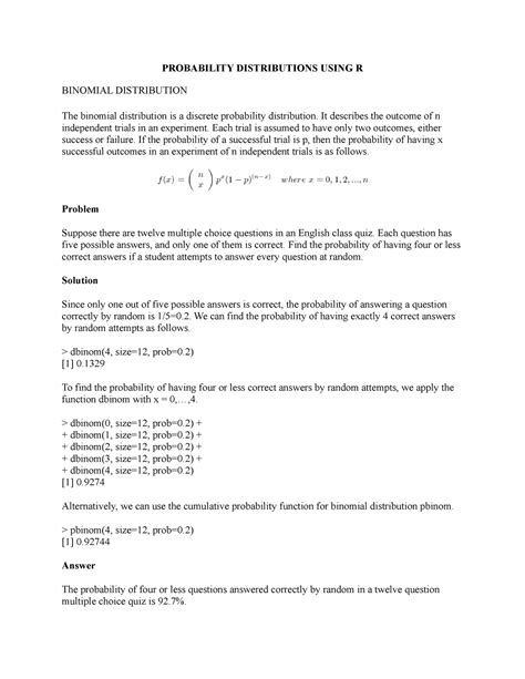 Probability Distributions Using R - PROBABILITY DISTRIBUTIONS USING R ...