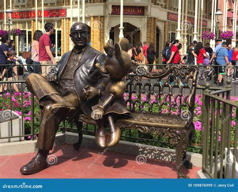 Roy O. Disney statue editorial stock image. Image of cofounder - 109876999