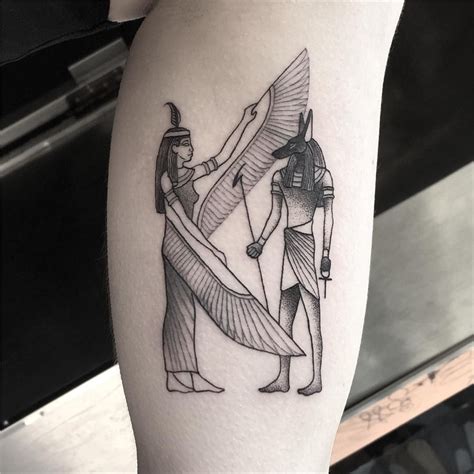 Tatuaje egipcio de Anubis Ma'at Tattoo, Kopf Tattoo, Tattoo Bein, Death ...