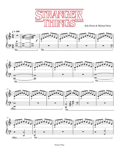 Stranger Things main theme Sheet music for Piano (Solo) | Musescore.com